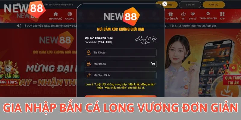 Gia nhập bắn cá long vương đơn giản 